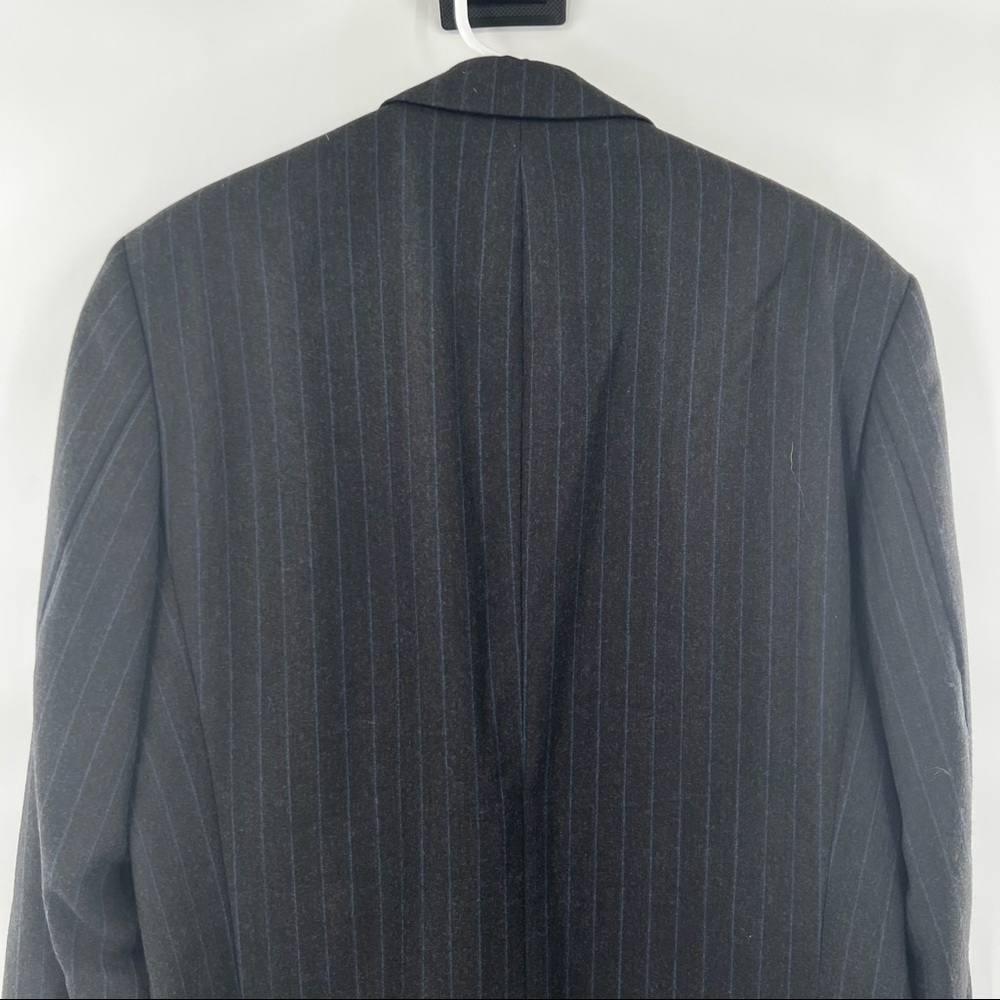 Hugo Boss striped suit jacket blazer size 40R grey with blue stripes - Picture 5 of 10